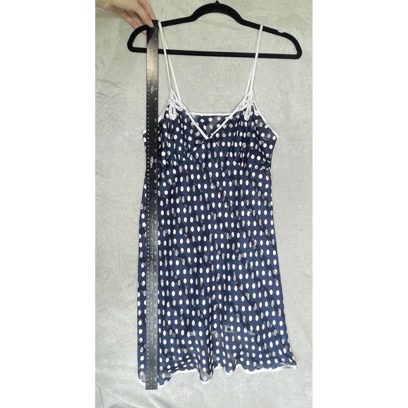 Vintage Josie Robe Set Small Blue Polka Dot Lingerie Babydoll Chemise Sheer Slip - Picture 8 of 16